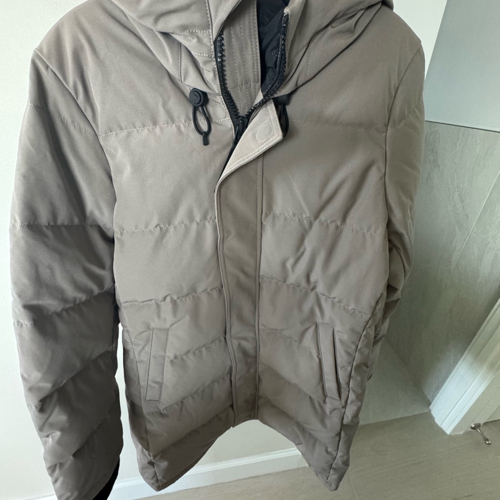 TNA The Powder Parks Tan Puffer Coat Weather-Resistant Hooded
